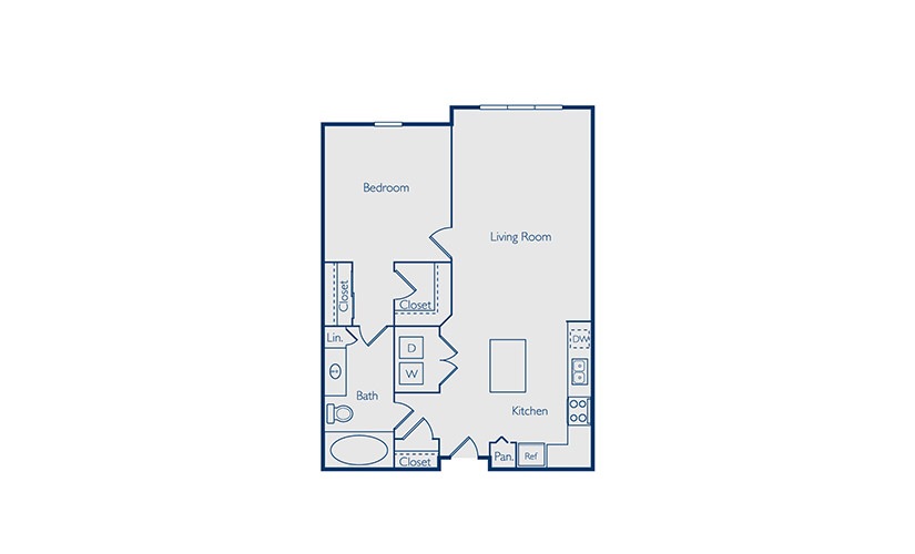 Copeland - 1 bedroom floorplan layout with 1 bathroom and 773 square feet