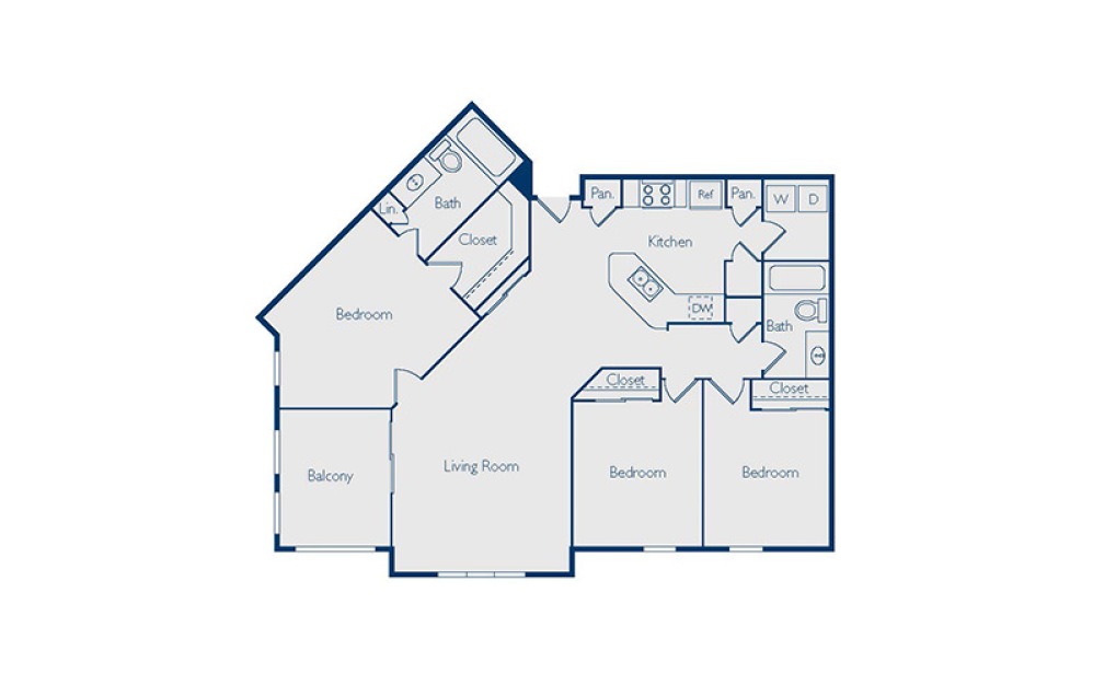 Fairview 3 bed and 2 bath floorplan at Pavilion at Lake Eve