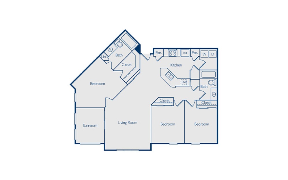 Maitland 3 bed and 2 bath floorplan at Pavilion at Lake Eve