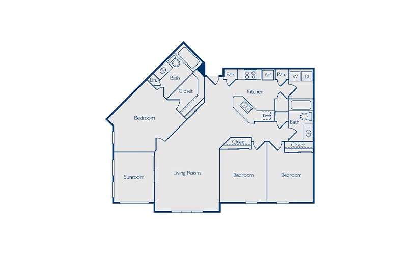 Maitland 3 bed and 2 bath floorplan at Pavilion at Lake Eve