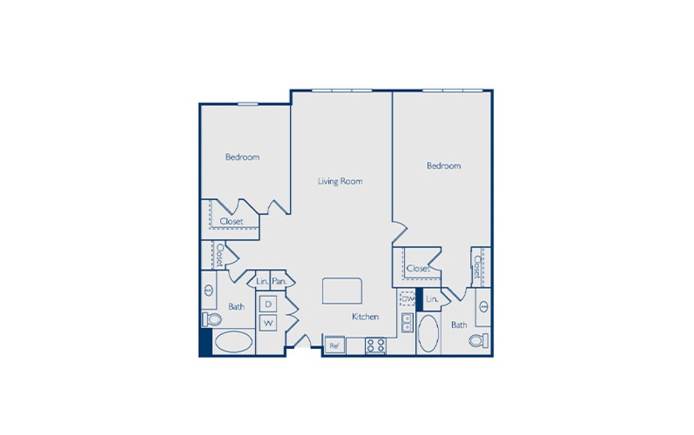 Nona 2 bed and 2 bath floorplan at Pavilion at Lake Eve