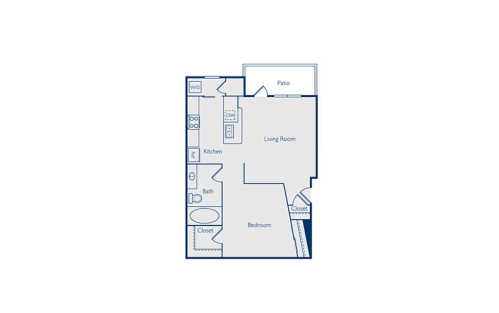 Park Renovated - Studio floorplan layout with 1 bathroom and 656 square feet